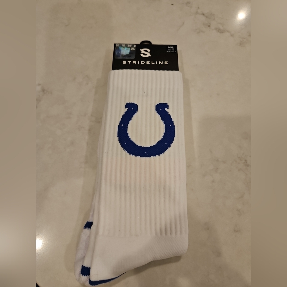 New Strideline Indianapolis Colts football Premium Knit Crew Socks Size M/L